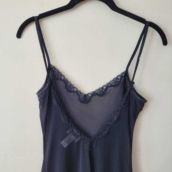 La Senza Black Sheer Mesh and Lace Trimmed Chemise  Size S - Picture 7 of 11